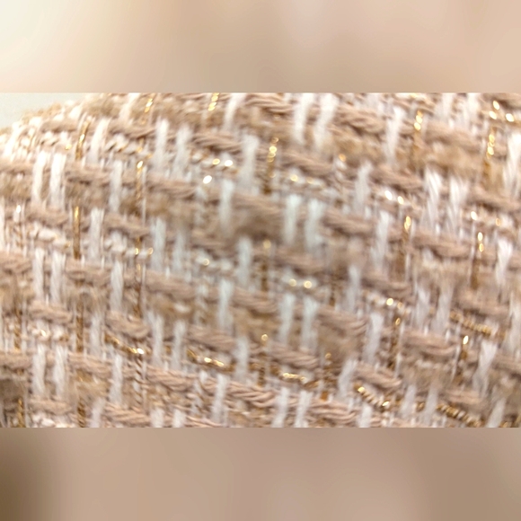 Zara cropped woven jacket with gold metallic threads. Size M. - Picture 2 of 7